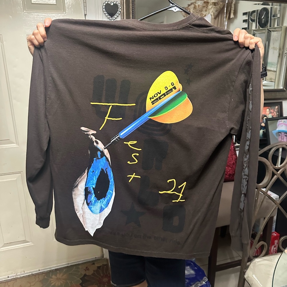 Cactus Jack by Travis Scott Brown Long Sleeve Tee